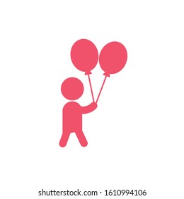 Avatar boy and balloons design, Kid childhood little people lifestyle casual person cheerful and cute theme Vector illustration