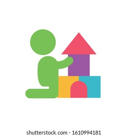 Avatar boy and castle design, Kid childhood little people lifestyle casual person cheerful and cute theme Vector illustration