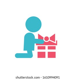 Avatar boy and gift design, Kid childhood little people lifestyle casual person cheerful and cute theme Vector illustration