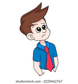 avatar boy illustration facing up imagining getting a job. vector design illustration art