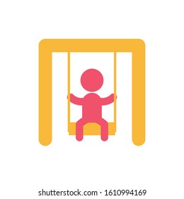 Avatar boy and swing design, Kid childhood little people lifestyle casual person cheerful and cute theme Vector illustration