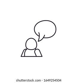 Avatar with bubble line style icon design of Person profile social communication human user partnership member and figure theme Vector illustration