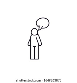 Avatar with bubble line style icon design of Person profile social communication human user partnership member and figure theme Vector illustration