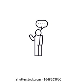 Avatar con el estilo de línea de burbuja diseño icono de perfil de persona comunicación social de usuario asociado de usuario humano y tema de figura Ilustración vectorial