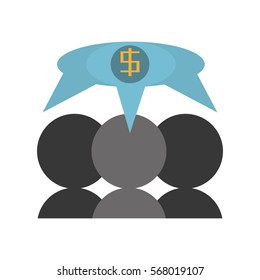 avatar business dollar bubble speech vector illustration eps 10