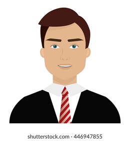avatar business man wearing suit and tie over isolated background, business concept, vector illustration 