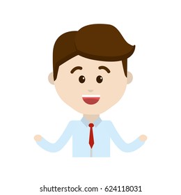 avatar businessman cartoon face happy expression