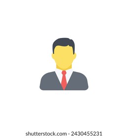 Avatar businessman flat icon, vector icon on white background , EPS 10