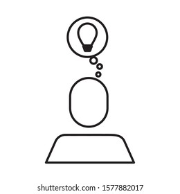 avatar businessman silhouette with bulb vector illustration design