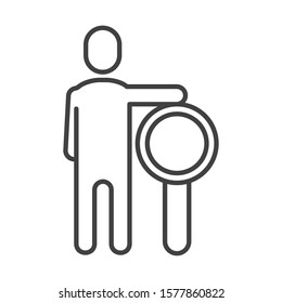 avatar businessman silhouette with magnifying glass vector illustration design