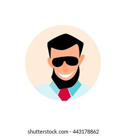 Avatar businessmen in the style of cartoons. flat icons people.