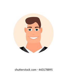 Avatar businessmen in the style of cartoons. flat icons people.