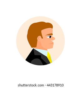 Avatar businessmen in the style of cartoons. flat icons people.