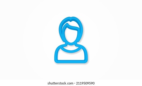 Avatar businesswoman realistic icon. 3d vector illustration. Isolated line color pictogram. Transparent shadows