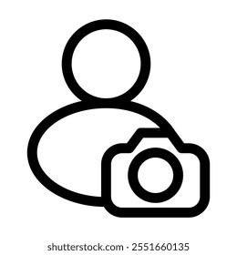 Avatar with a camera - clean and modern Photography and videography icon.