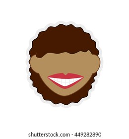 Avatar cartoon concept represented by happy woman icon. isolated and flat illustration 