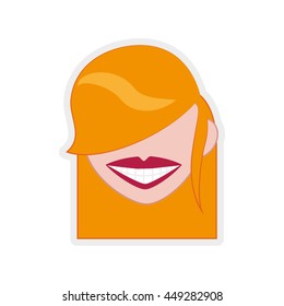 Avatar cartoon concept represented by happy woman icon. isolated and flat illustration 