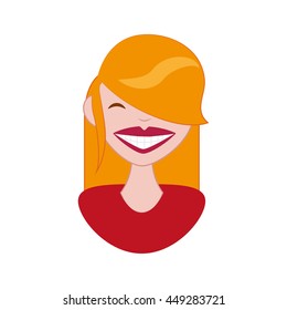 Avatar cartoon concept represented by happy woman icon. isolated and flat illustration 