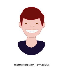 Avatar cartoon concept represented by happy man icon. isolated and flat illustration 