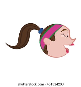 Avatar cartoon concept represented by woman icon. Isolated and flat illustration 