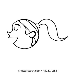 Avatar cartoon concept represented by woman icon. Isolated and flat illustration 