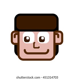 Avatar cartoon concept represented by man icon. Isolated and flat illustration 
