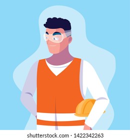 Avatar cartoon engineer man design
