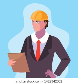 Avatar cartoon engineer man design