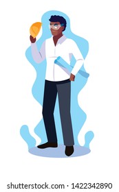 Avatar cartoon engineer man design