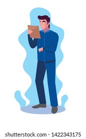 Avatar cartoon engineer man design