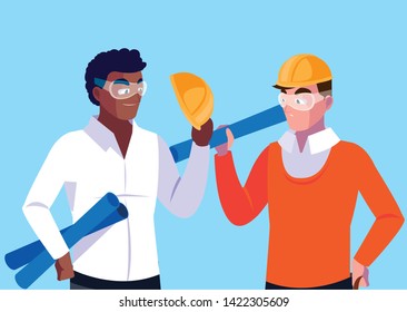 Avatar cartoon engineer men design