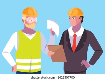 Avatar cartoon engineer men design
