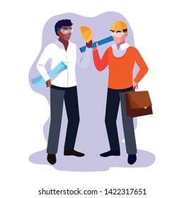 Avatar cartoon engineer men design