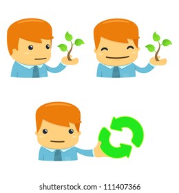 avatar cartoon manager in various poses