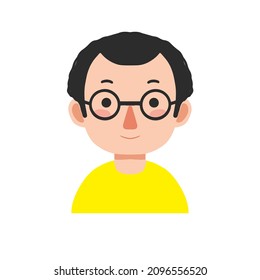 Avatar Cartoon style Isolated boy . Flat illustration Hand drawn vector drawing emoticon for profil photo