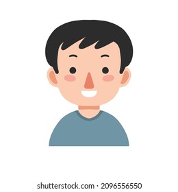 Avatar Cartoon style Isolated boy . Flat illustration Hand drawn vector drawing emoticon for profil photo