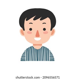 Avatar Cartoon style Isolated boy . Flat illustration Hand drawn vector drawing emoticon for profil photo