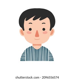 Avatar Cartoon style Isolated boy . Flat illustration Hand drawn vector drawing emoticon for profil photo