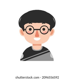 Avatar Cartoon style Isolated boy . Flat illustration Hand drawn vector drawing emoticon for profil photo