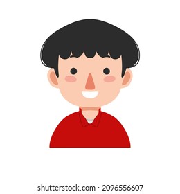 Avatar Cartoon style Isolated boy . Flat illustration Hand drawn vector drawing emoticon for profil photo
