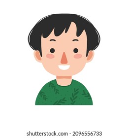 Avatar Cartoon style Isolated boy . Flat illustration Hand drawn vector drawing emoticon for profil photo