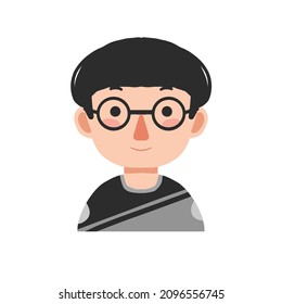 Avatar Cartoon style Isolated boy . Flat illustration Hand drawn vector drawing emoticon for profil photo