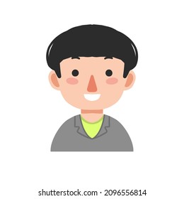 Avatar Cartoon style Isolated boy . Flat illustration Hand drawn vector drawing emoticon for profil photo