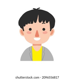 Avatar Cartoon style Isolated boy . Flat illustration Hand drawn vector drawing emoticon for profil photo