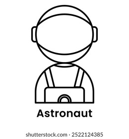 estilo de diseño de dibujos animados de astronauta de personaje de avatar, contorno de trazo de Vector editable