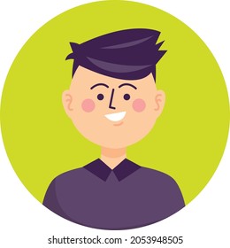 Avatar of character of beard man of different nationalities. Collection of portrait of multicultural man. Vector illustration in cartoon style