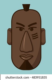 Cabeza de personaje de avatar. Forma humana. Ilustración vectorial.