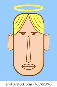 Avatar character head. Human shape. Vector Illustration.