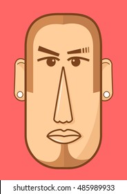 Avatar character head. Human shape. Vector Illustration.