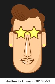 Avatar character head. Human shape. Vector Illustration.